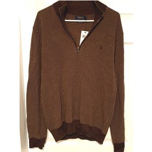 Polo Lauren Mens Classics 2 1/4 Zip Pullover L NWT